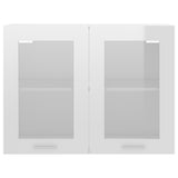 NNEVL Hanging Glass Cabinet High Gloss White 80x31x60 cm Chipboard