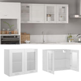 NNEVL Hanging Glass Cabinet High Gloss White 80x31x60 cm Chipboard