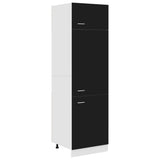 NNEVL Refrigerator Cabinet Black 60x57x207 cm Chipboard