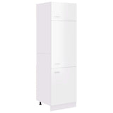 NNEVL Refrigerator Cabinet High Gloss White 60x57x207 cm Chipboard