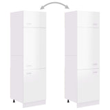 NNEVL Refrigerator Cabinet High Gloss White 60x57x207 cm Chipboard
