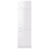 NNEVL Refrigerator Cabinet High Gloss White 60x57x207 cm Chipboard