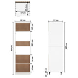 NNEVL Refrigerator Cabinet High Gloss White 60x57x207 cm Chipboard