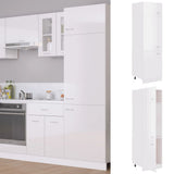 NNEVL Refrigerator Cabinet High Gloss White 60x57x207 cm Chipboard