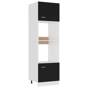 NNEVL Microwave Cabinet Black 60x57x207 cm Chipboard