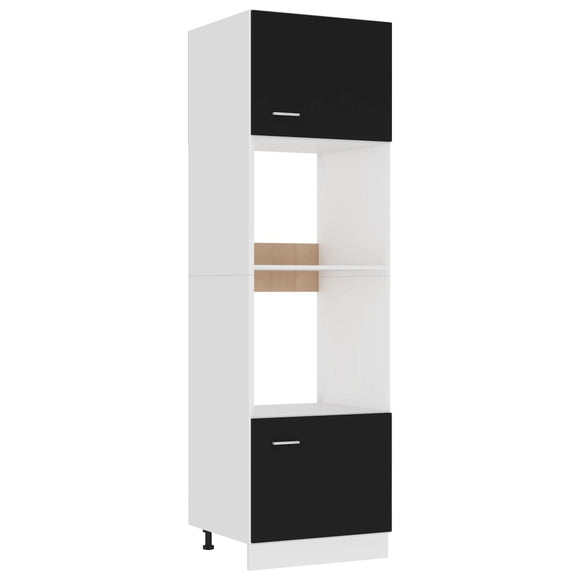 NNEVL Microwave Cabinet Black 60x57x207 cm Chipboard