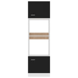 NNEVL Microwave Cabinet Black 60x57x207 cm Chipboard