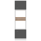 NNEVL Microwave Cabinet Grey 60x57x207 cm Chipboard