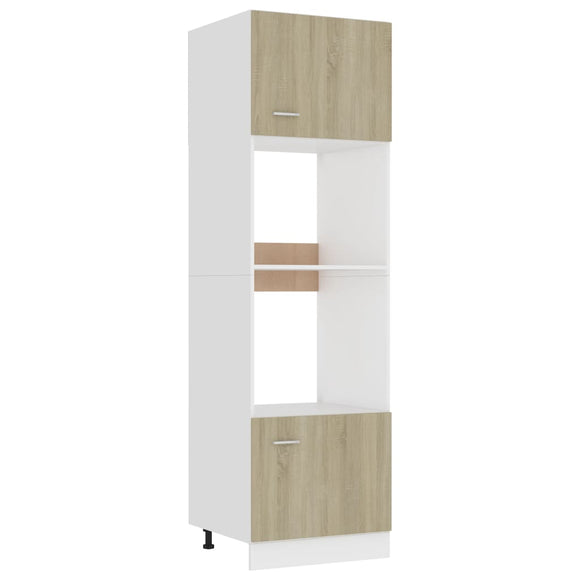 NNEVL Microwave Cabinet Sonoma Oak 60x57x207 cm Chipboard