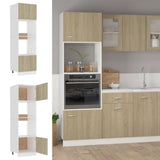 NNEVL Microwave Cabinet Sonoma Oak 60x57x207 cm Chipboard