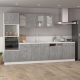NNEVL Microwave Cabinet Concrete Grey 60x57x207 cm Chipboard