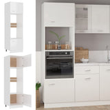 NNEVL Microwave Cabinet High Gloss White 60x57x207 cm Chipboard