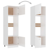 NNEVL Microwave Cabinet High Gloss White 60x57x207 cm Chipboard