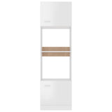 NNEVL Microwave Cabinet High Gloss White 60x57x207 cm Chipboard