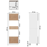 NNEVL Microwave Cabinet High Gloss White 60x57x207 cm Chipboard