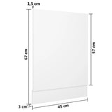 NNEVL Dishwasher Panel White 45x3x67 cm Chipboard