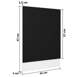 NNEVL Dishwasher Panel Black 45x3x67 cm Chipboard