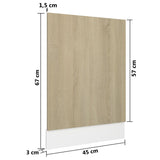NNEVL Dishwasher Panel Sonoma Oak 45x3x67 cm Chipboard