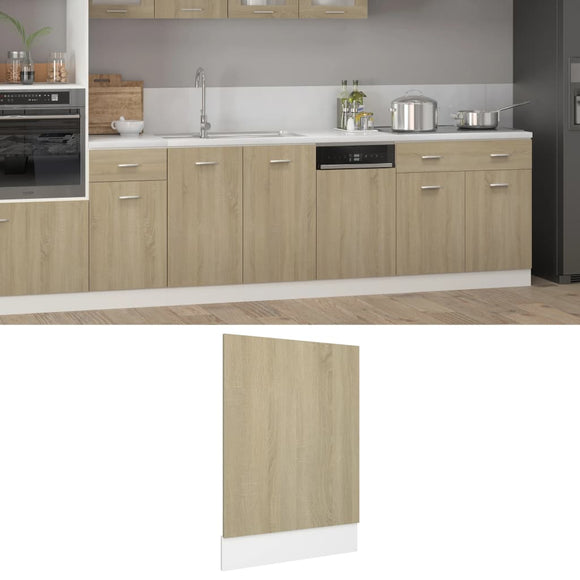 NNEVL Dishwasher Panel Sonoma Oak 45x3x67 cm Chipboard