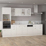 NNEVL Dishwasher Panel High Gloss White 45x3x67 cm Chipboard