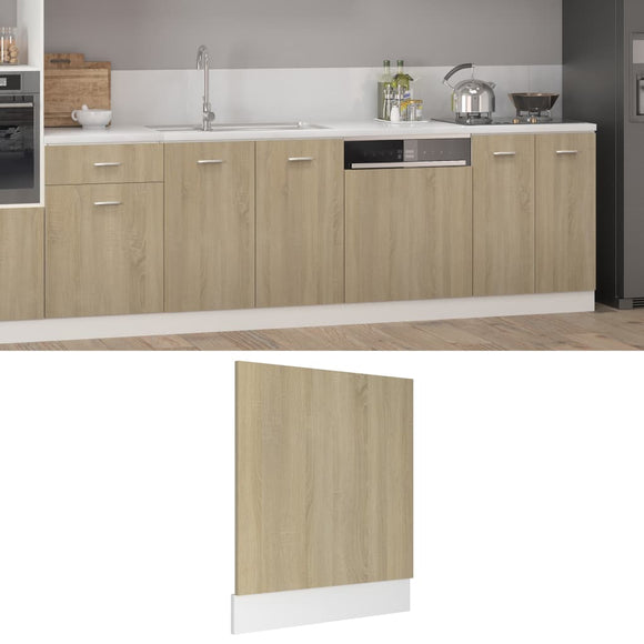 NNEVL Dishwasher Panel Sonoma Oak 59.5x3x67 cm Chipboard