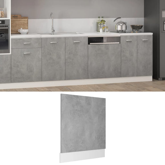 NNEVL Dishwasher Panel Concrete Grey 59.5x3x67 cm Chipboard
