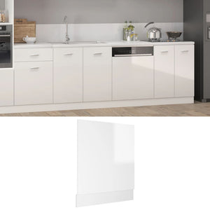NNEVL Dishwasher Panel High Gloss White 59.5x3x67 cm Chipboard