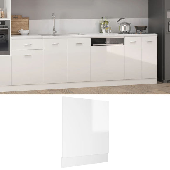 NNEVL Dishwasher Panel High Gloss White 59.5x3x67 cm Chipboard