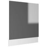 NNEVL Dishwasher Panel High Gloss Grey 59.5x3x67 cm Chipboard