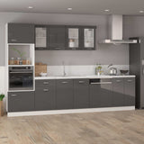 NNEVL Dishwasher Panel High Gloss Grey 59.5x3x67 cm Chipboard