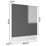 NNEVL Dishwasher Panel High Gloss Grey 59.5x3x67 cm Chipboard
