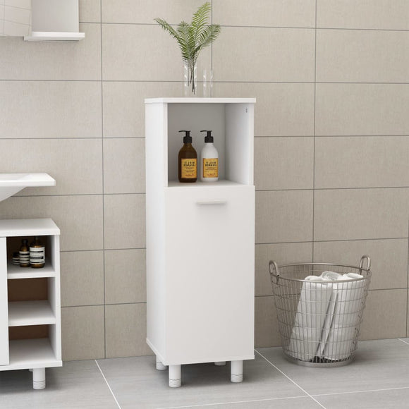 NNEVL Bathroom Cabinet White 30x30x95 cm Chipboard