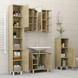 NNEVL Bathroom Cabinet Sonoma Oak 30x30x95 cm Chipboard