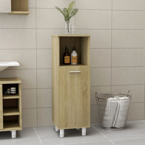 NNEVL Bathroom Cabinet Sonoma Oak 30x30x95 cm Chipboard
