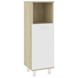 NNEVL Bathroom Cabinet White and Sonoma Oak 30x30x95 cm Chipboard