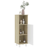 NNEVL Bathroom Cabinet White and Sonoma Oak 30x30x95 cm Chipboard