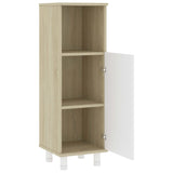 NNEVL Bathroom Cabinet White and Sonoma Oak 30x30x95 cm Chipboard
