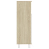 NNEVL Bathroom Cabinet White and Sonoma Oak 30x30x95 cm Chipboard