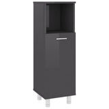 NNEVL Bathroom Cabinet High Gloss Grey 30x30x95 cm Chipboard