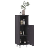 NNEVL Bathroom Cabinet High Gloss Grey 30x30x95 cm Chipboard