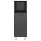NNEVL Bathroom Cabinet High Gloss Grey 30x30x95 cm Chipboard