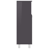 NNEVL Bathroom Cabinet High Gloss Grey 30x30x95 cm Chipboard