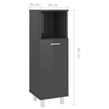 NNEVL Bathroom Cabinet High Gloss Grey 30x30x95 cm Chipboard