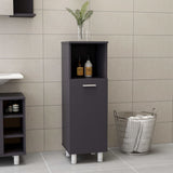 NNEVL Bathroom Cabinet High Gloss Grey 30x30x95 cm Chipboard