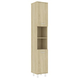 NNEVL Bathroom Cabinet Sonoma Oak 30x30x179 cm Engineered Wood