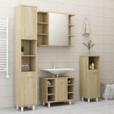 NNEVL Bathroom Cabinet Sonoma Oak 30x30x179 cm Engineered Wood
