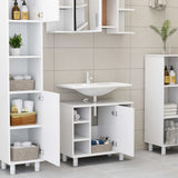 NNEVL Bathroom Cabinet White 60x32x53.5 cm Chipboard