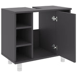 NNEVL Bathroom Cabinet Grey 60x32x53.5 cm Chipboard