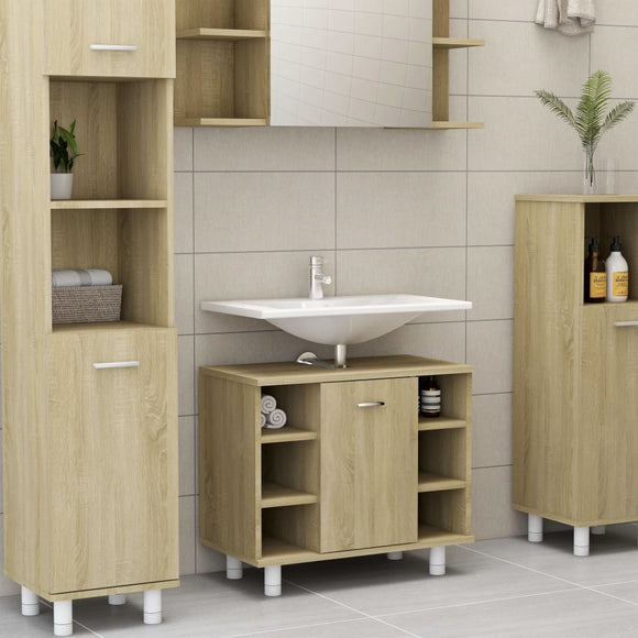 NNEVL Bathroom Cabinet Sonoma Oak 60x32x53.5 cm Chipboard