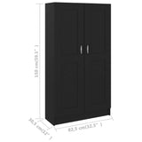 NNEVL Book Cabinet Black 82.5x30.5x150 cm Engineered Wood